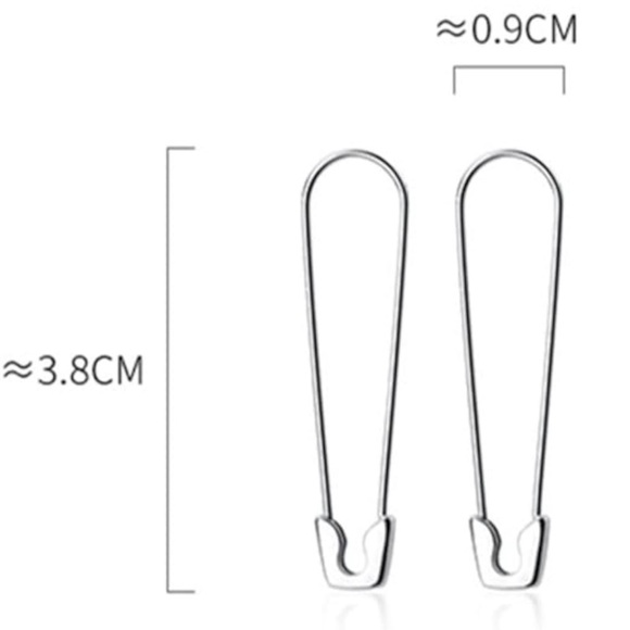 🧷✨NWT✨ 🧷925 Silver Safety Pin Earrings-Large - Picture 4 of 5